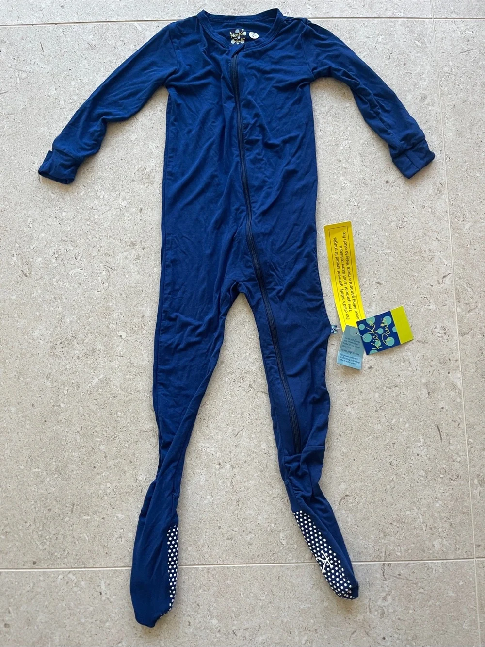 Kickee Pants Navy Blue Footed Zipper Pajama One-Piece. New with tags